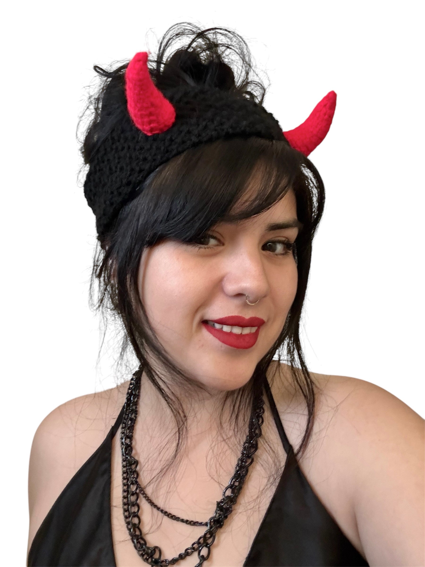 Knitted Devil Headband
