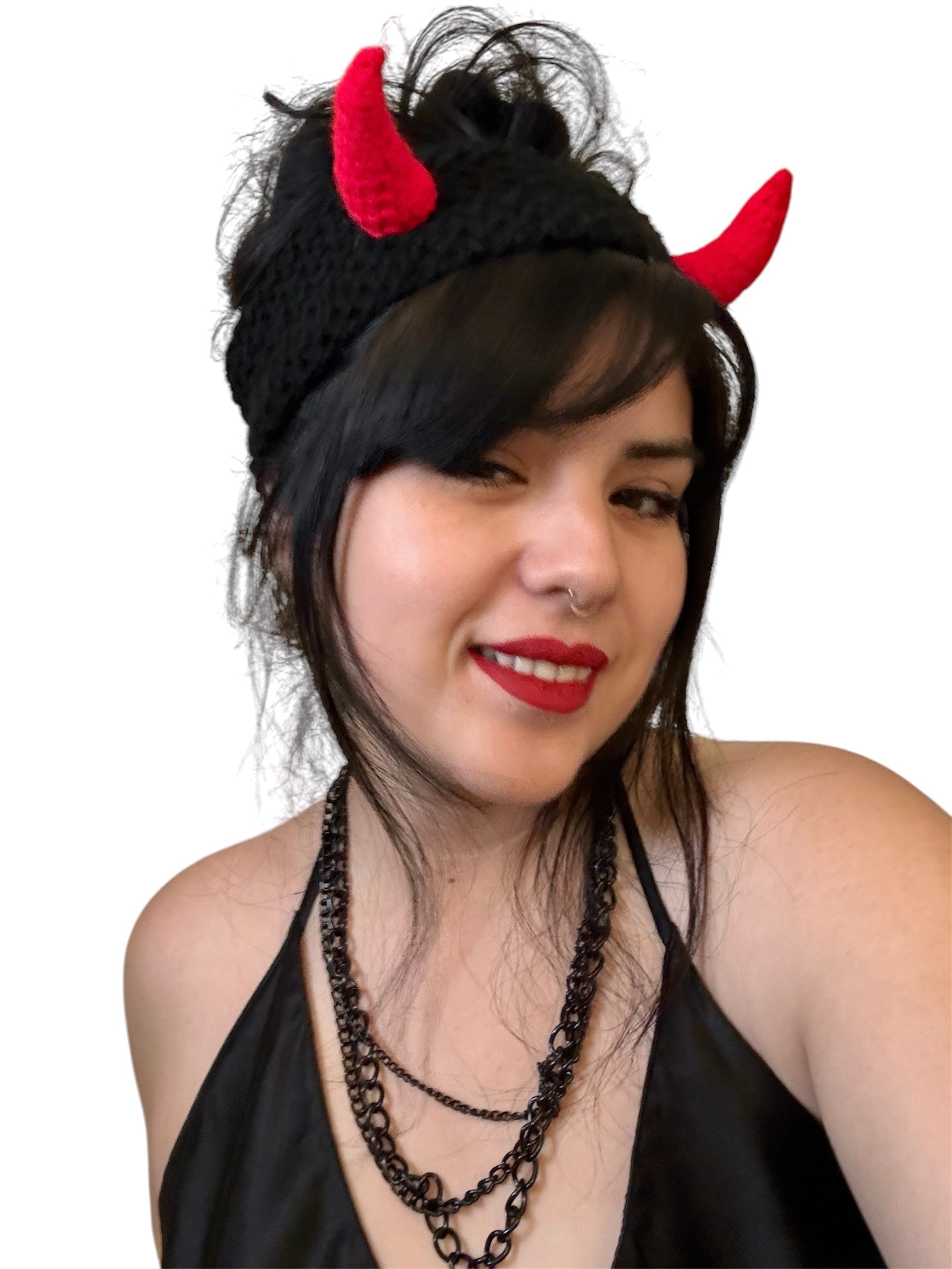 Knitted Devil Headband